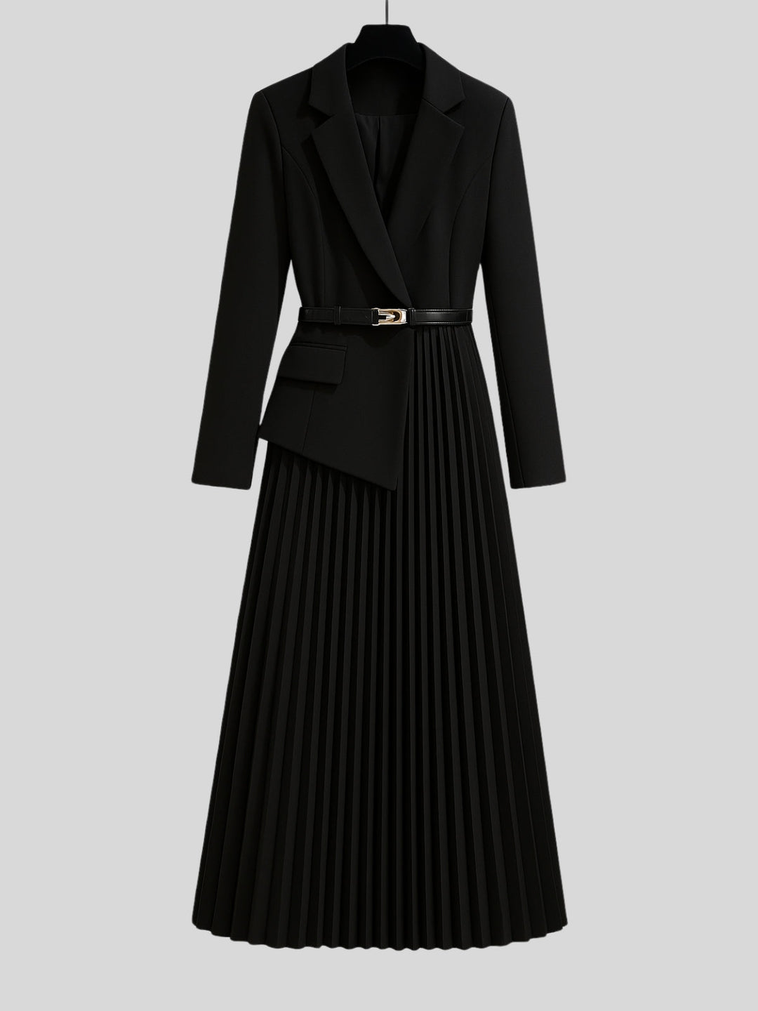 WLS French Style Slim Suit Dress With Belt