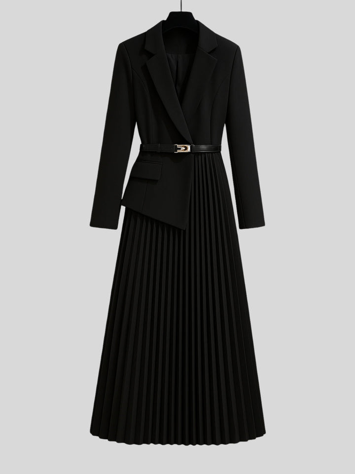 WLS French Style Slim Suit Dress With Belt