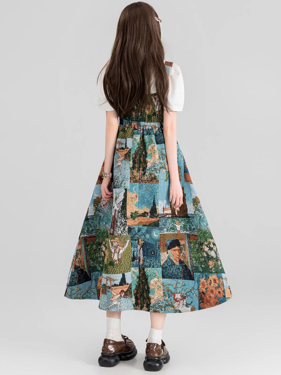 Van Gogh-Inspired Jacquard Dress – Starry Night Print (Short & Long Options)