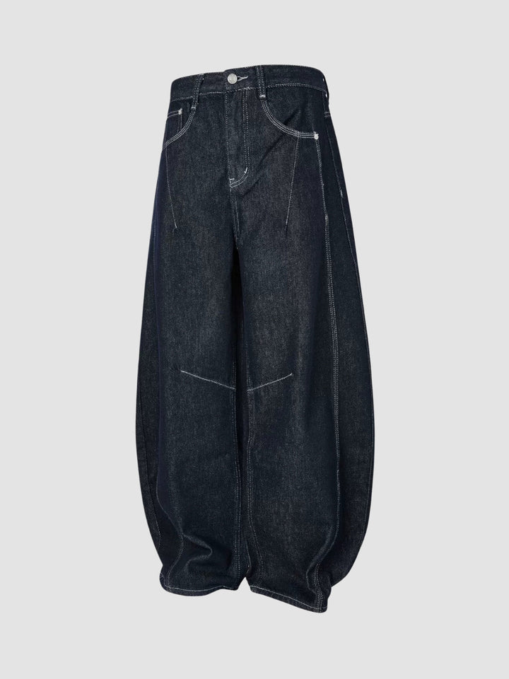 WLS American Scimitar Design Wide-Leg Jeans