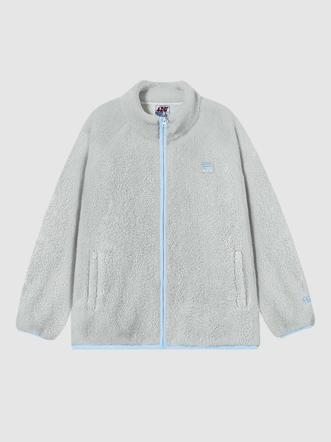 We Love Street Loose Contrasting Color Edging Cotton Plush Jacket