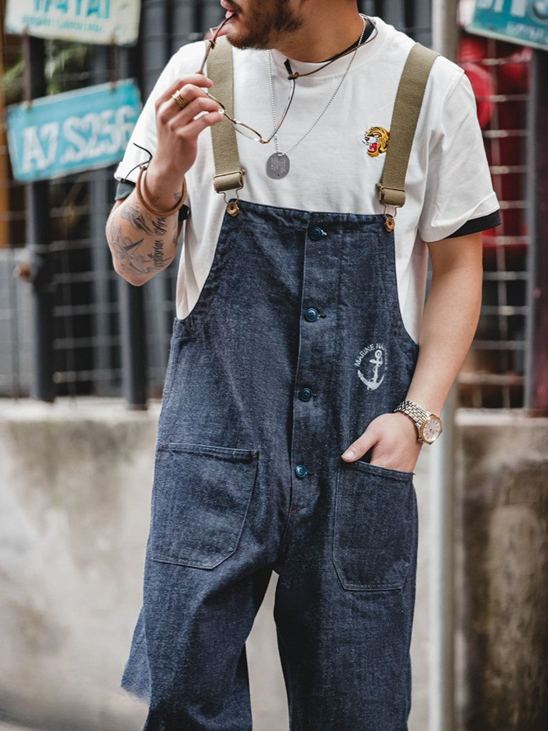 WLS Washed Denim Straight-Leg Jeans