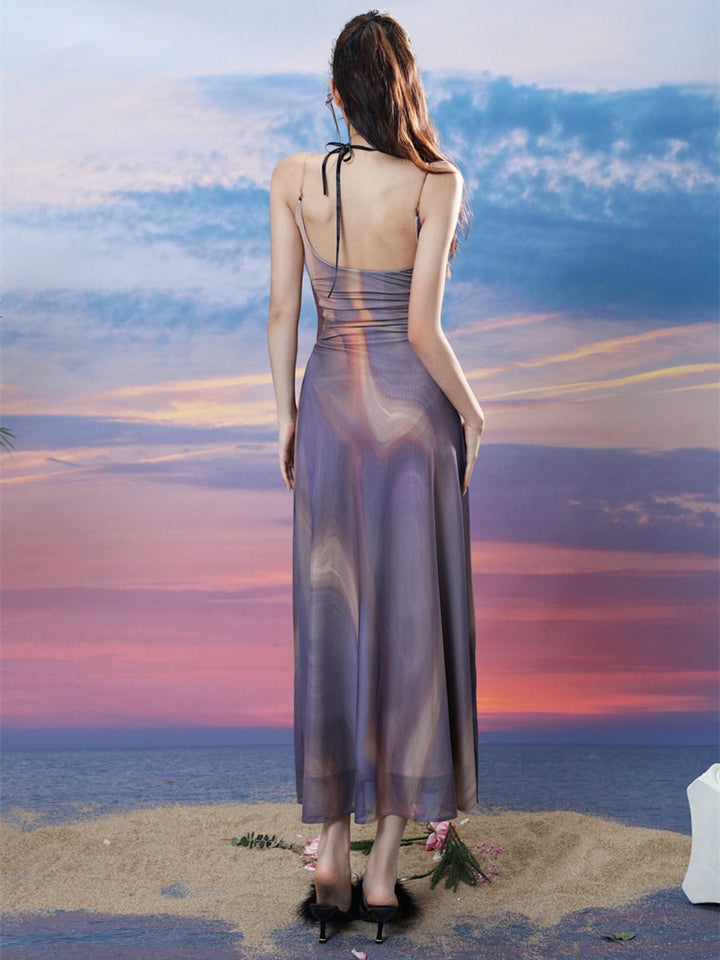 WLS City Island Diary Off-Shoulder Suspender Dress