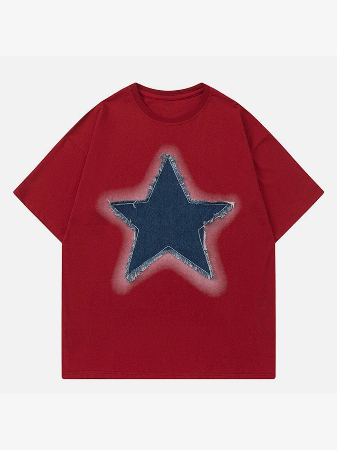 WLS Embroidery Denim Star Tee
