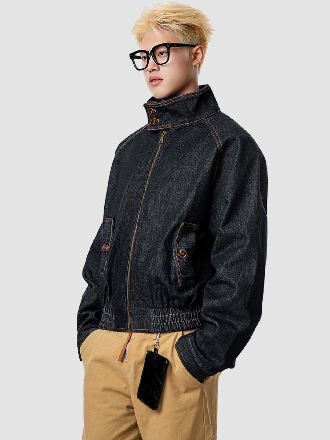 WLS American Stand-Up Collar Denim Harrington Jacket