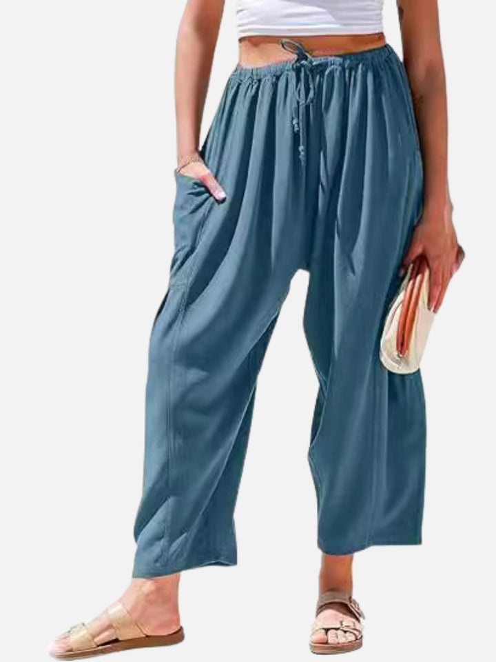 LinenEase High-Waist Harem Trousers