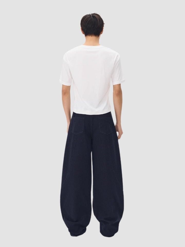 WLS Ribbon Commuting Twist Seam Casual Jeans
