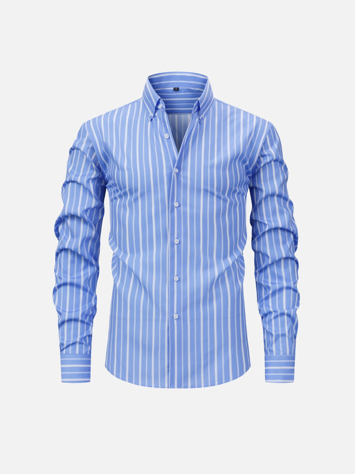 Striped Digital Print Lapel Shirt