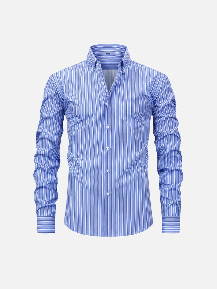 Striped Digital Print Lapel Shirt