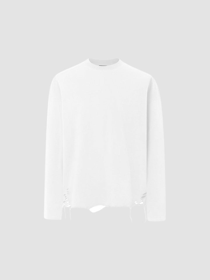 WLS Ripped Cotton Long-Sleeved T-Shirt