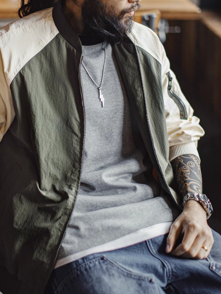 WLS Contrast Raglan Baseball Jacket