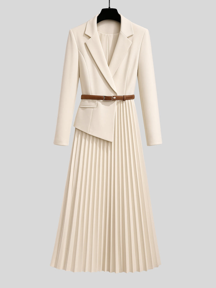 WLS French Style Slim Suit Dress With Belt