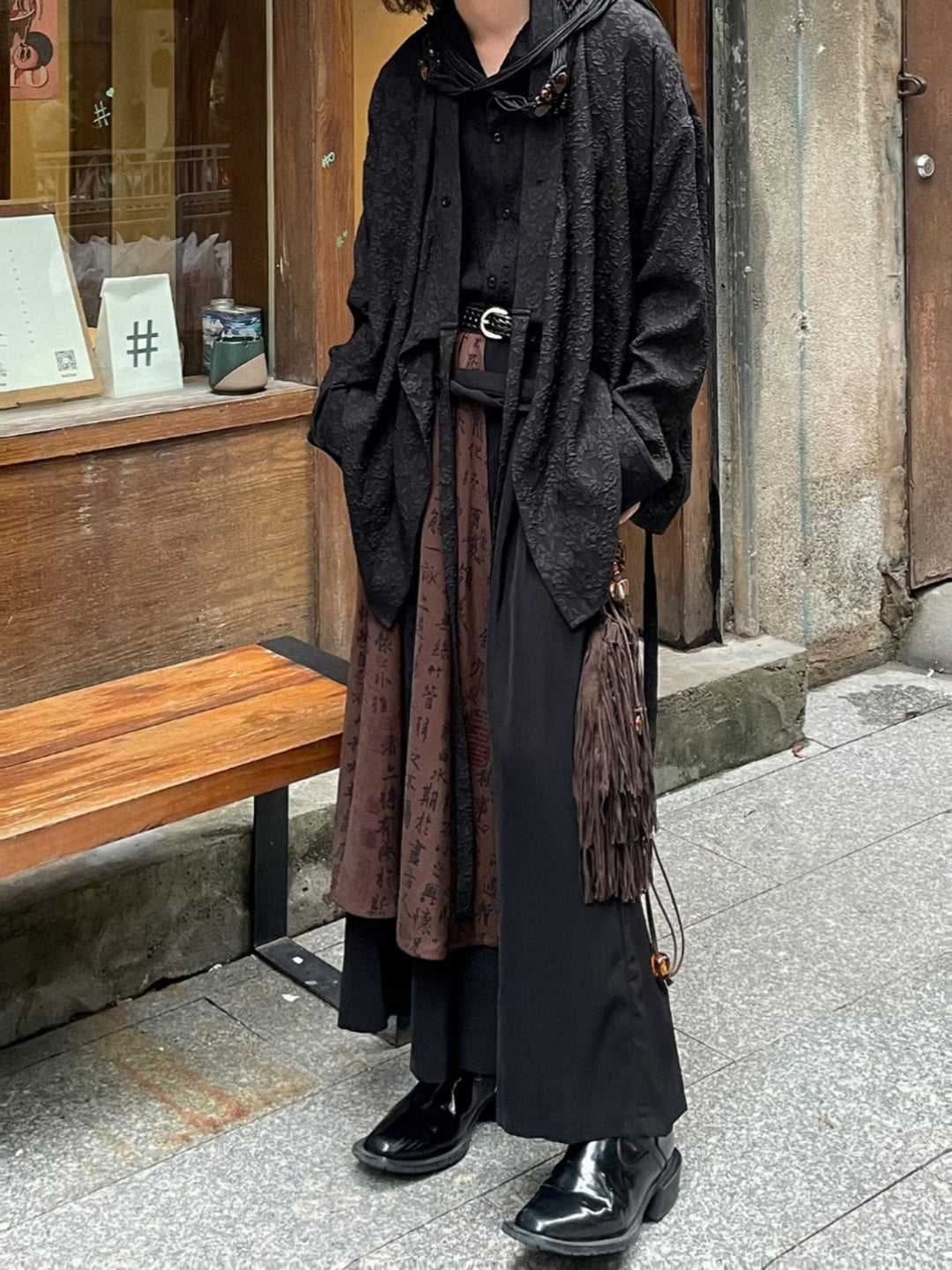 WLS Robe Dormant And Floral Embroidery Jacket