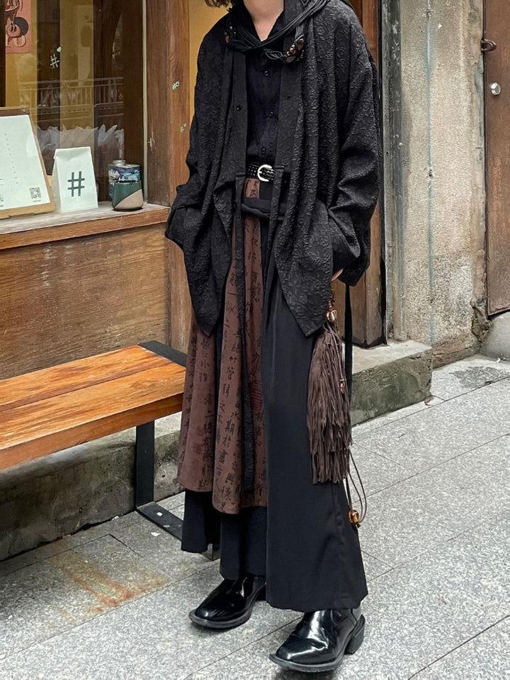 WLS Robe Dormant And Floral Embroidery Jacket