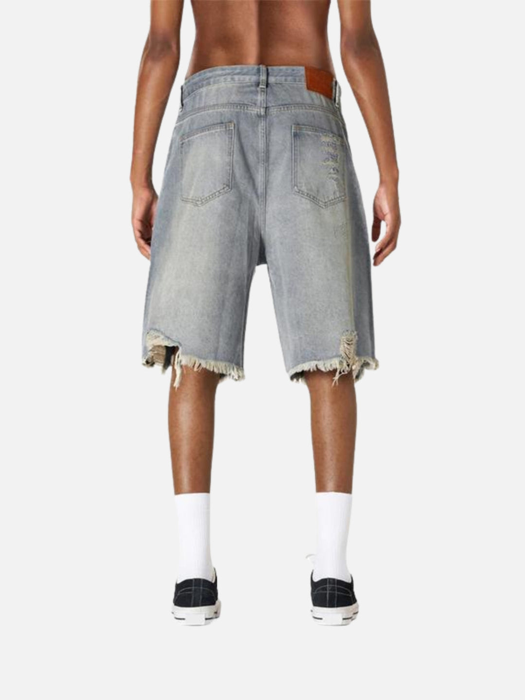 RetroShine Rhinestone Wide‑Leg Denim Shorts