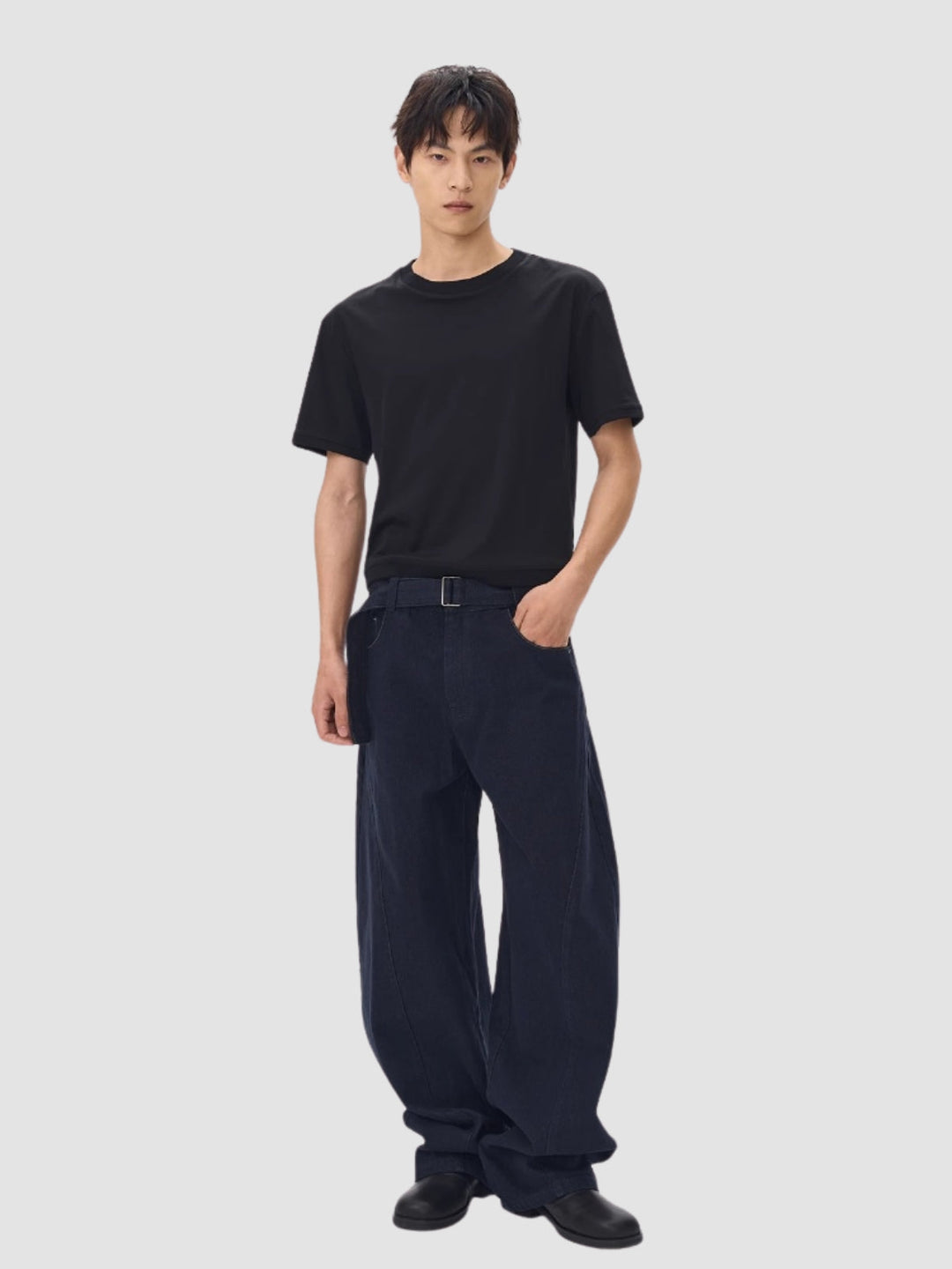 WLS Ribbon Commuting Twist Seam Casual Jeans