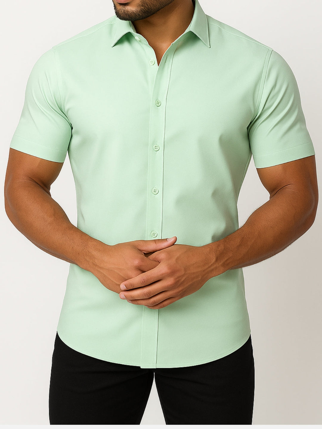 Non-Iron 4-Way Stretch Shirt – Transparent Buttons
