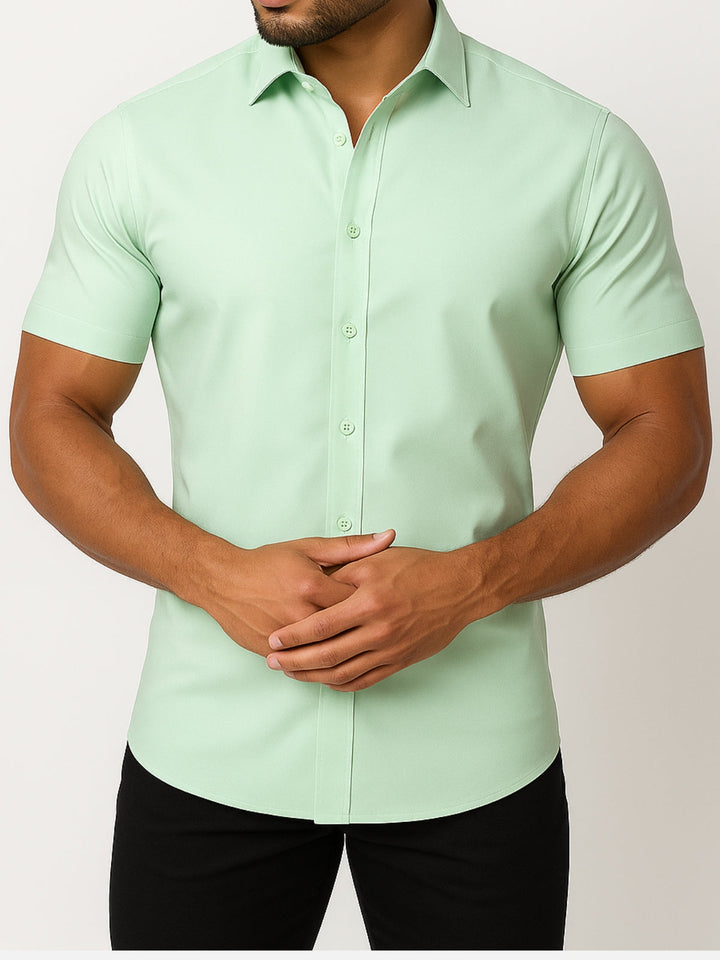 Non-Iron 4-Way Stretch Shirt – Transparent Buttons