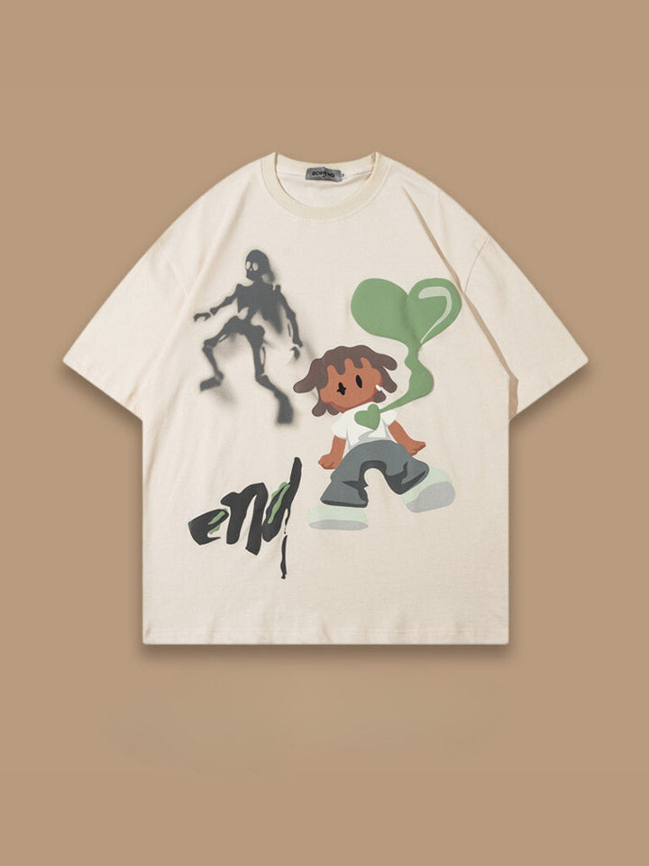 WLS Skull Cartoon Print Tee