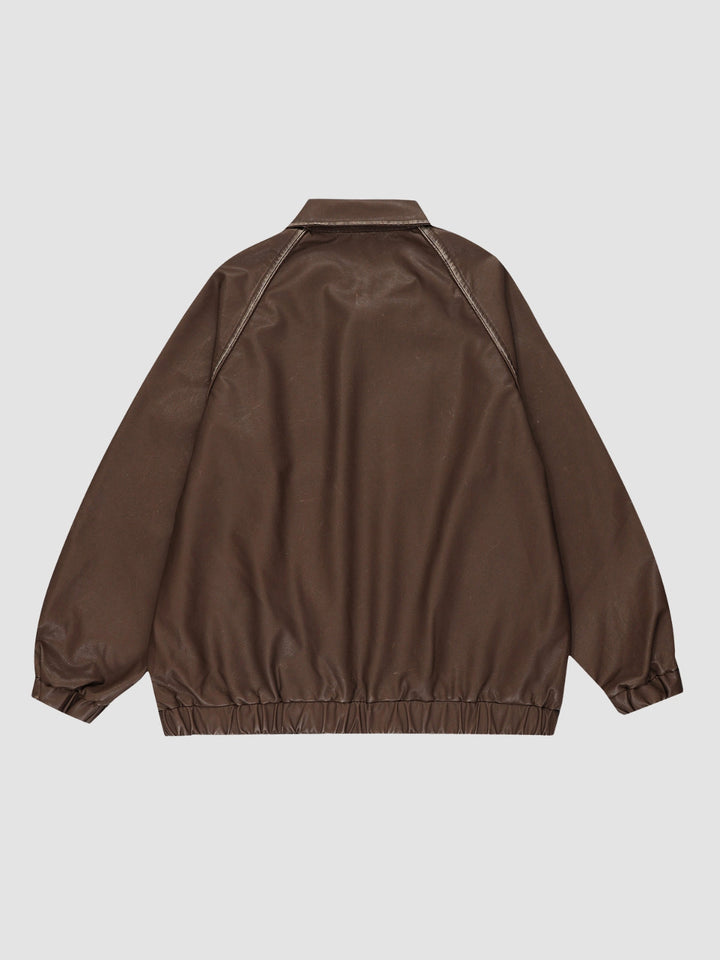 WLS Loose Maillard Leather Jacket