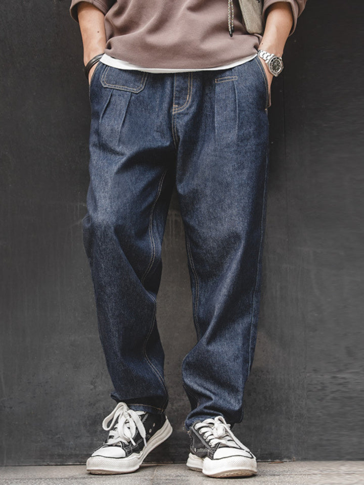 WLS Elastic Waist Wide-Leg Jeans