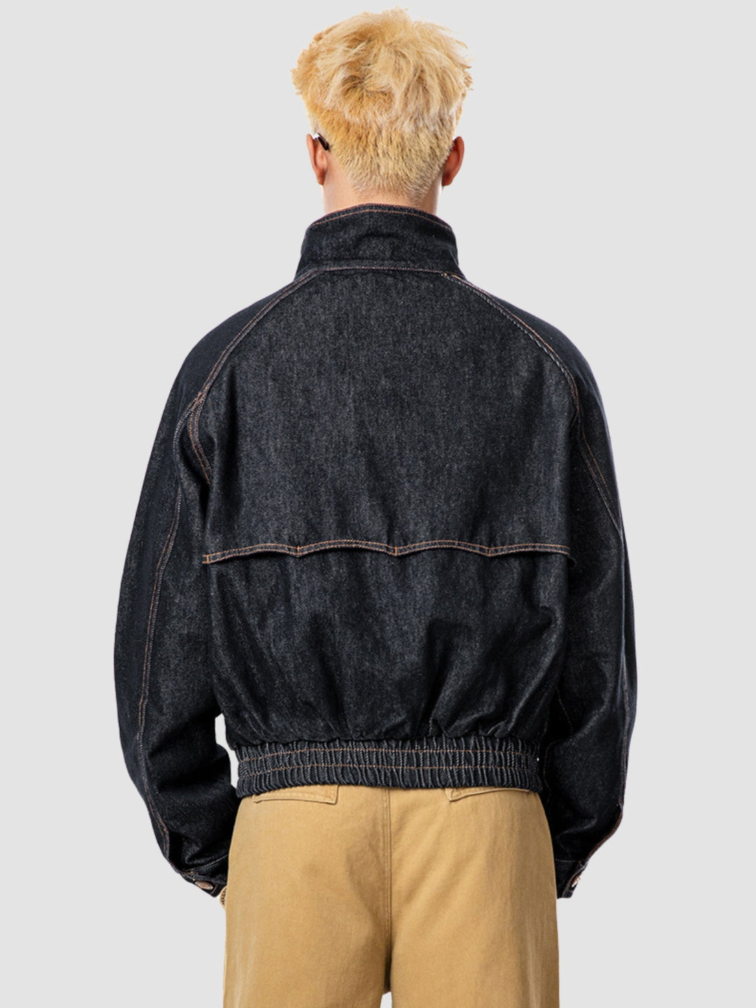 WLS American Stand-Up Collar Denim Harrington Jacket