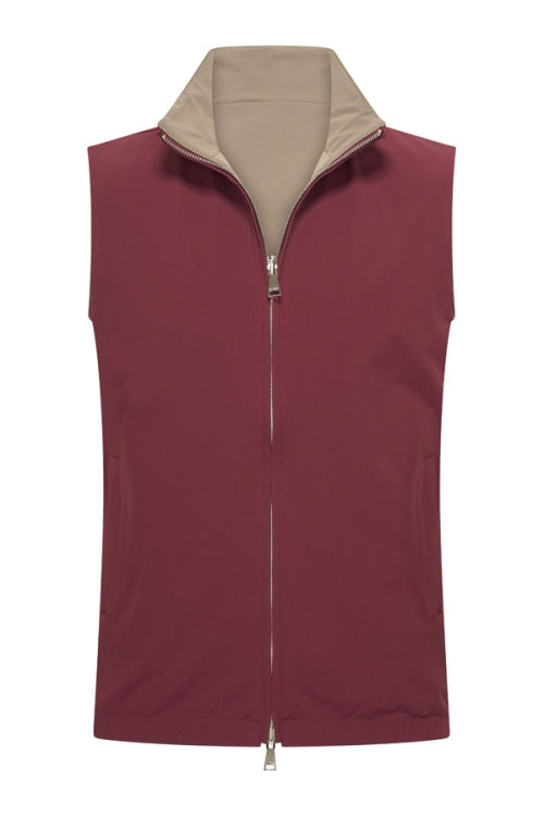 Reversible Gillet Red/ Beige
