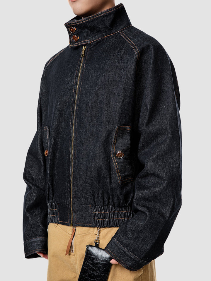 WLS American Stand-Up Collar Denim Harrington Jacket