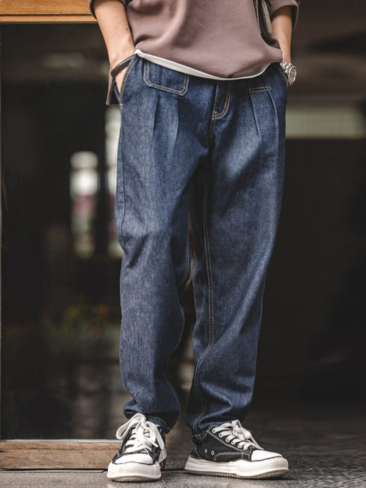 WLS Elastic Waist Wide-Leg Jeans