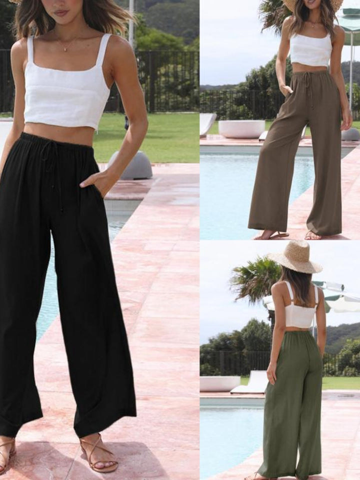 UrbanEase Drawstring Wide‑Leg Pants