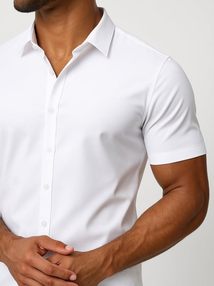 Non-Iron 4-Way Stretch Shirt – Transparent Buttons