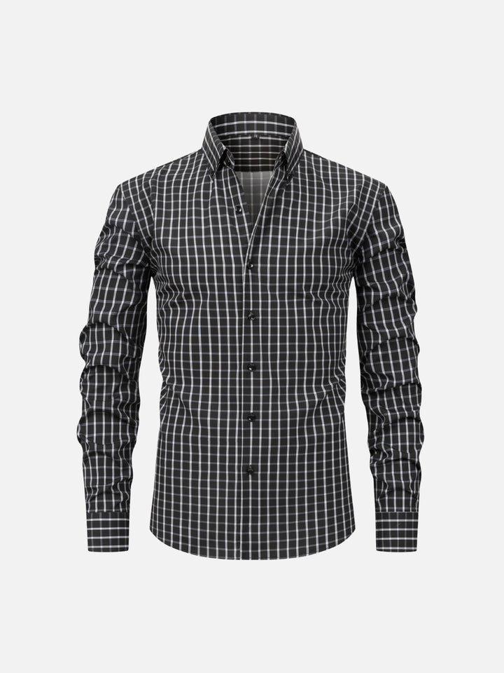 Non-Iron Stretch Vertical Stripe Dress Shirt