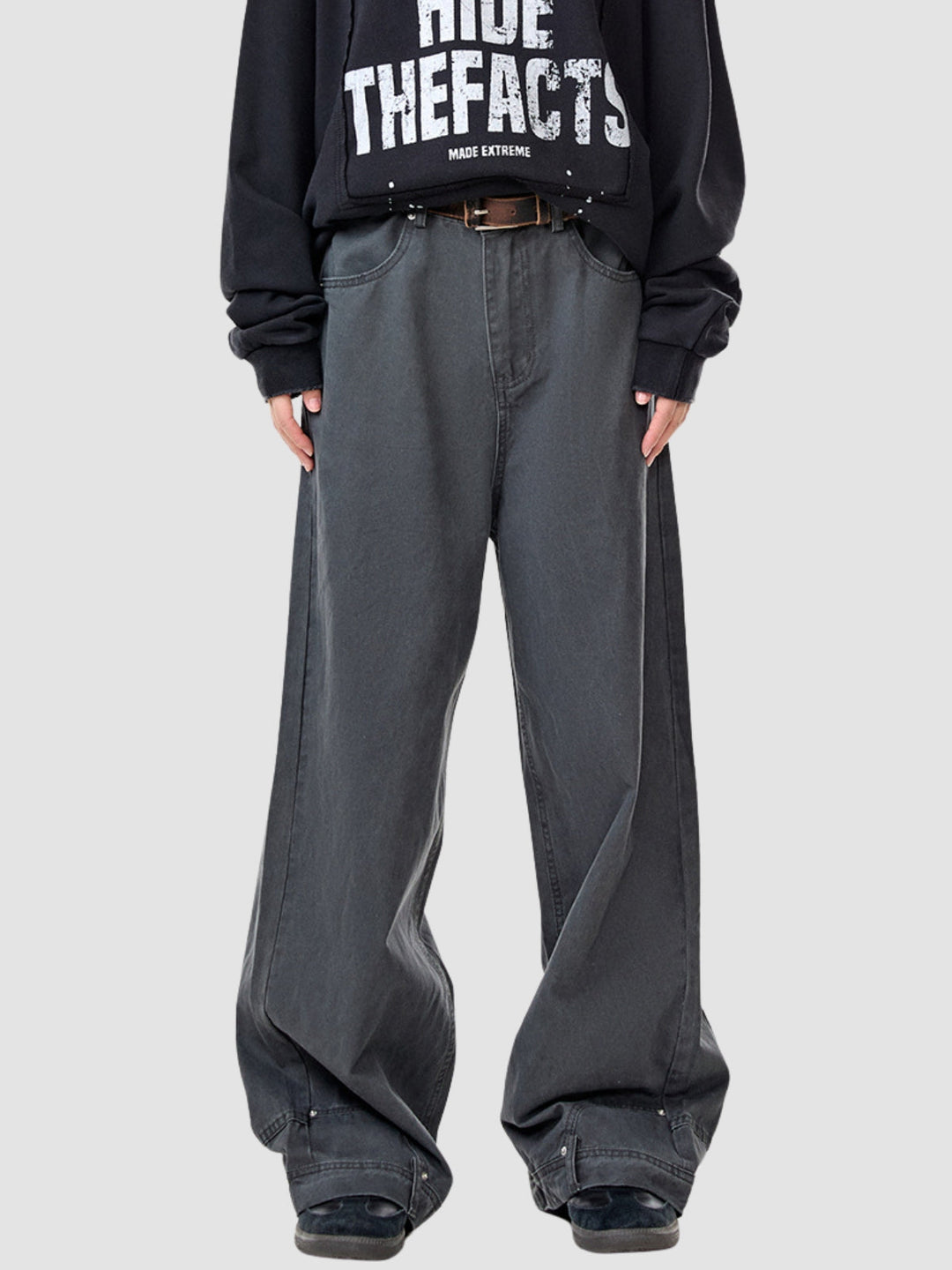 WLS American Rivet Straight-Leg Flared Pants