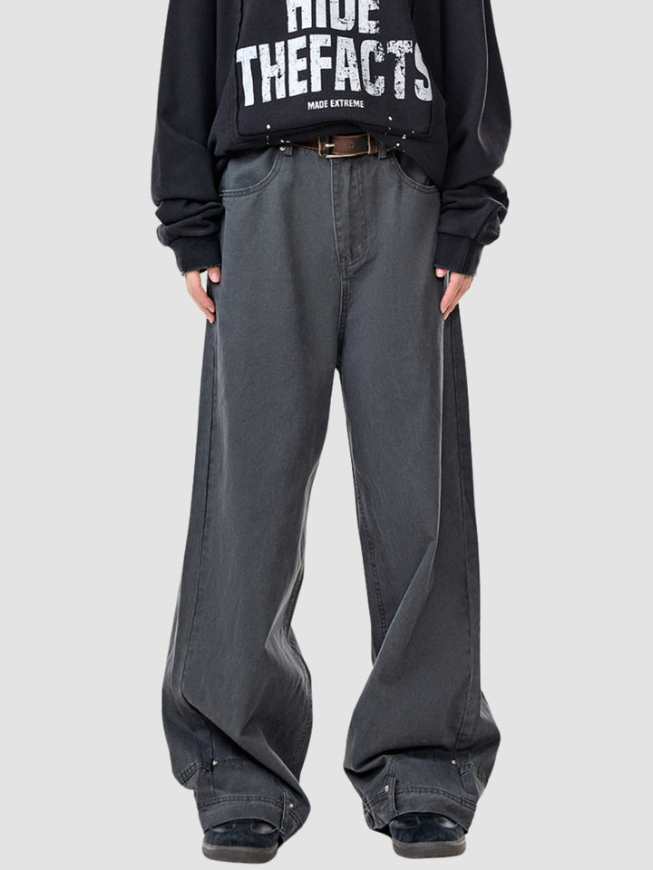 WLS American Rivet Straight-Leg Flared Pants