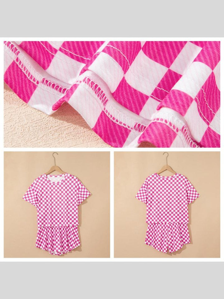 CheckMate Chic™ 2-Piece Summer Set – Soft Stretch T-Shirt & Shorts