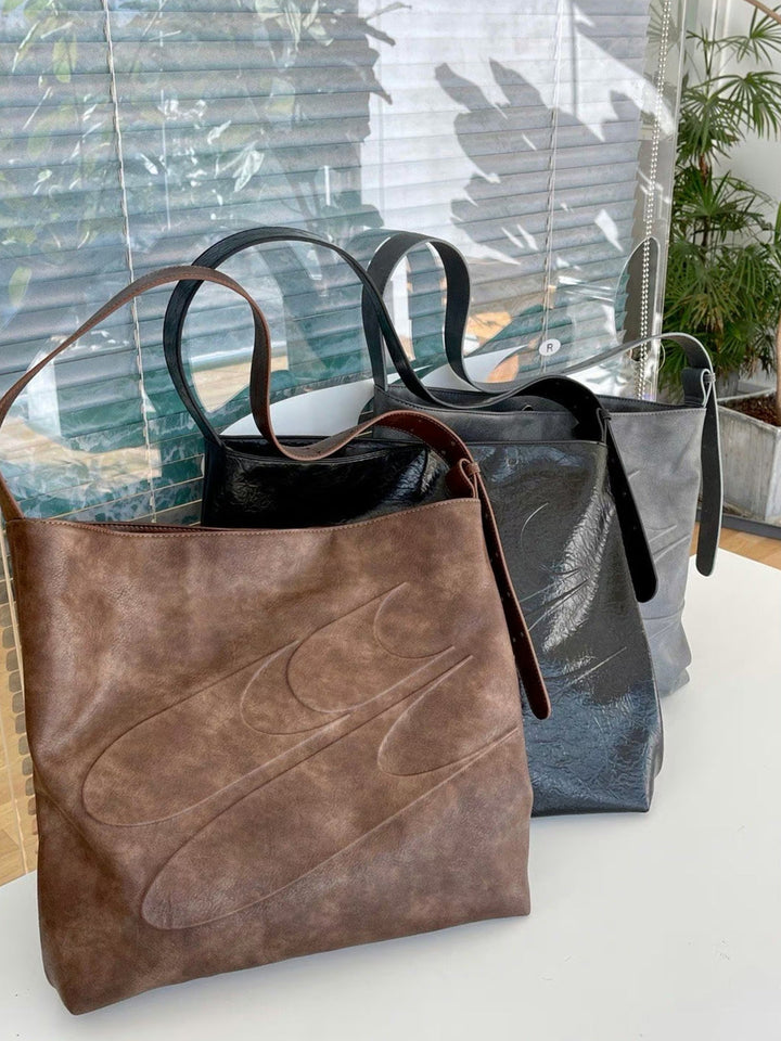 WLS Large Capacity Shoulder Crossbody Leather Bag