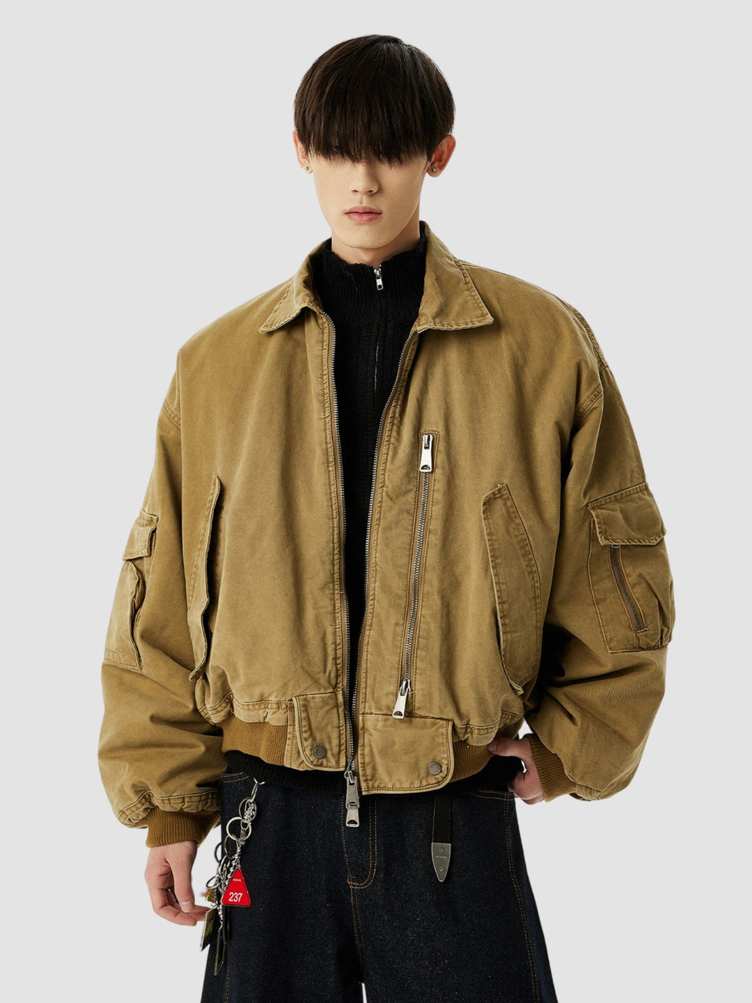 WLS Thick Zipper Pockets Warm Jacket