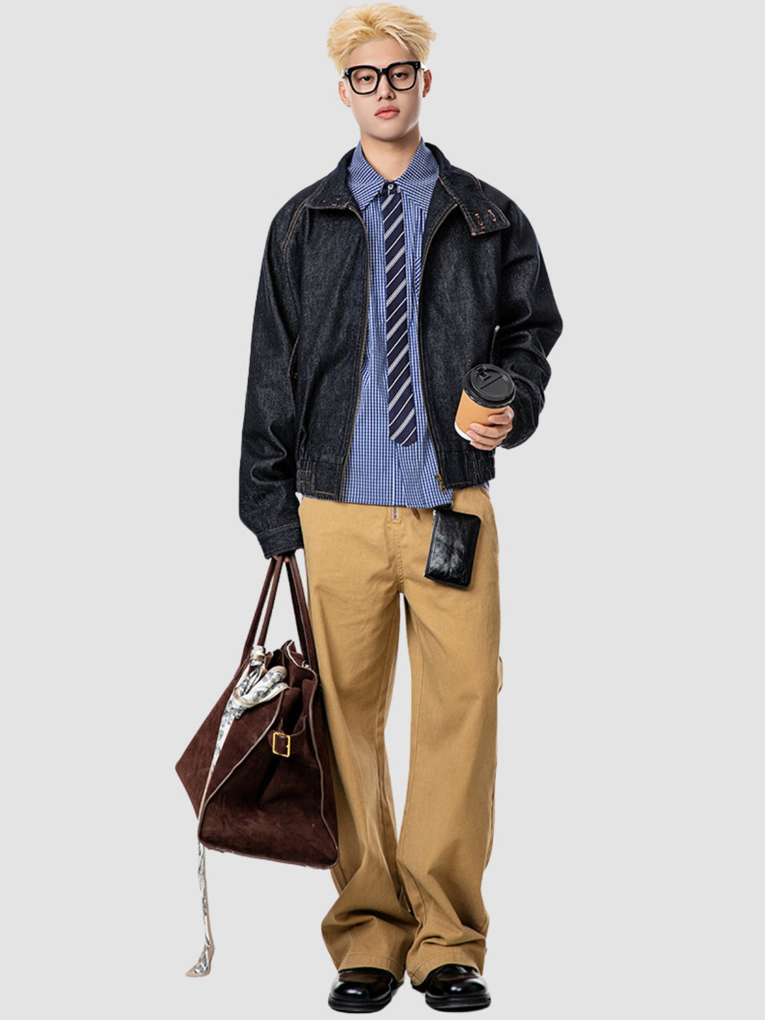 WLS American Stand-Up Collar Denim Harrington Jacket