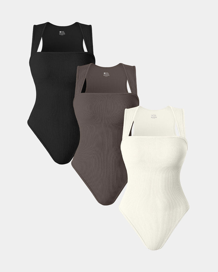 SculptFit Essentials 3 Ribbed Bodysuits