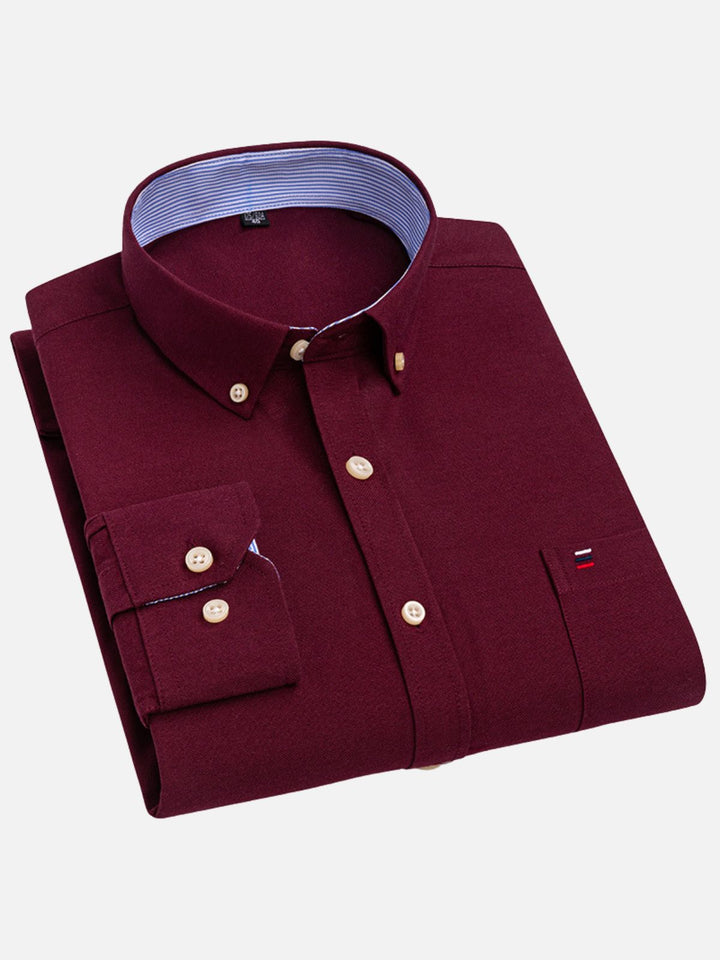 Cotton Oxford Plaid Shirt