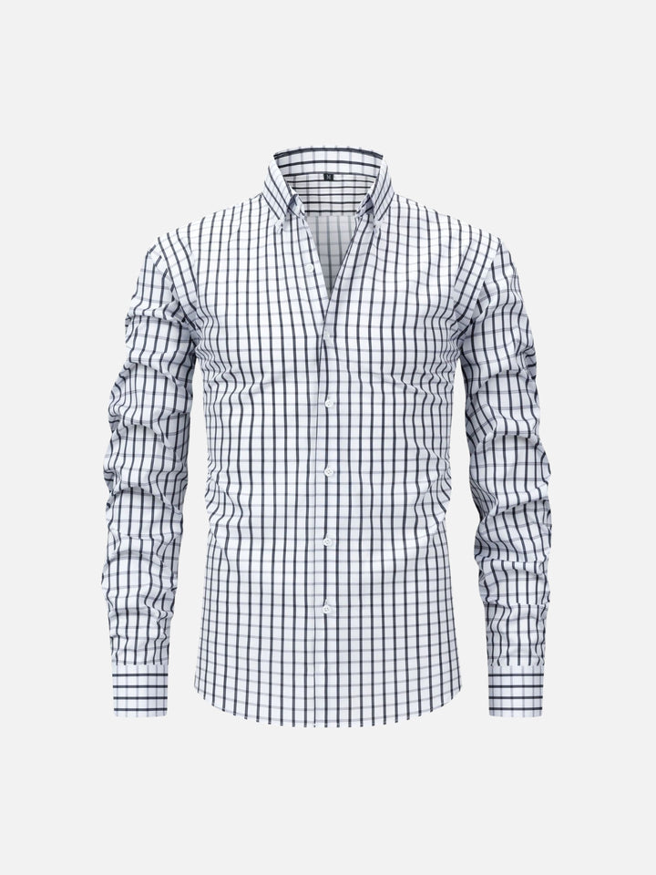 Non-Iron Stretch Vertical Stripe Dress Shirt