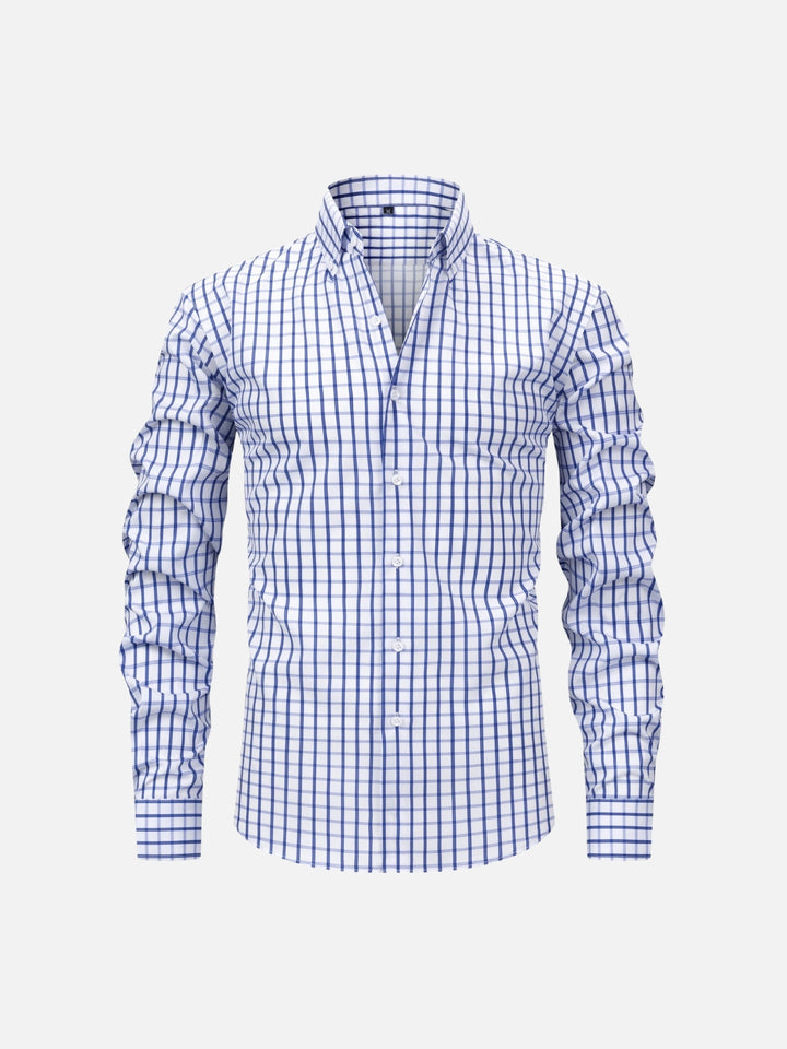 Non-Iron Stretch Vertical Stripe Dress Shirt