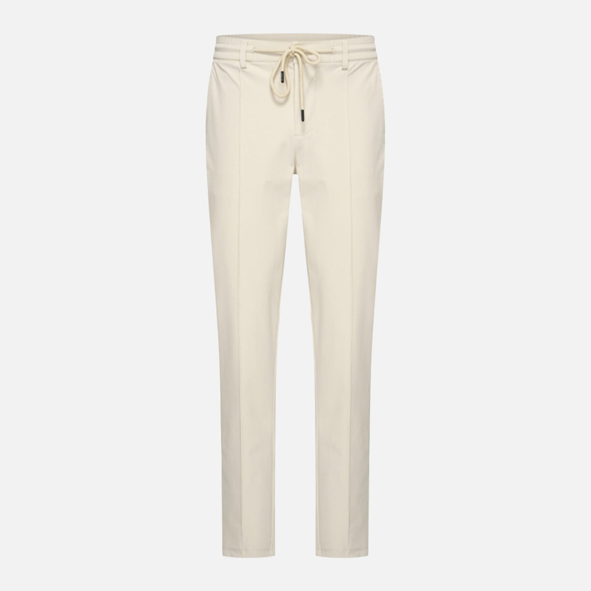 Beige Pantalon Pintuck Seam