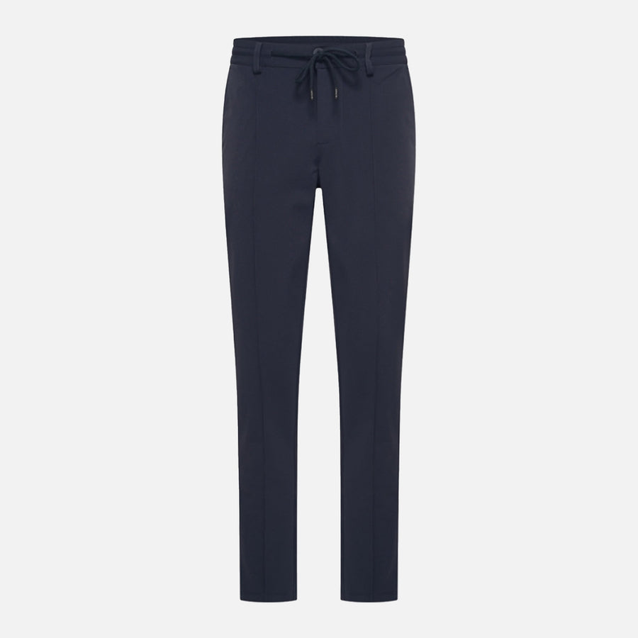 Navy Pantalon Pintuck Seam