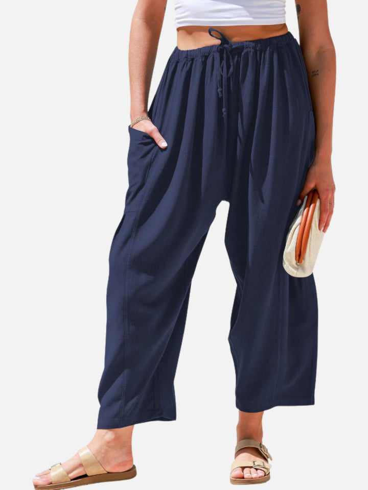 LinenEase High-Waist Harem Trousers