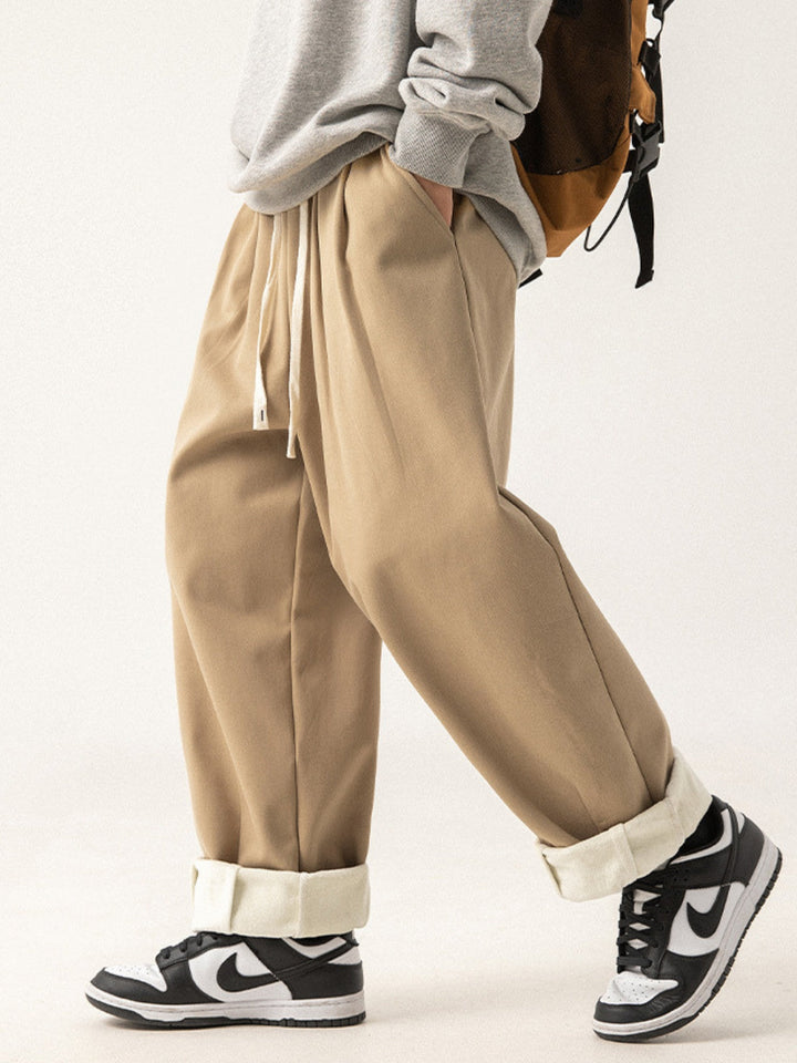 WLS Retro Pleated Loose Thickened Sweatpants