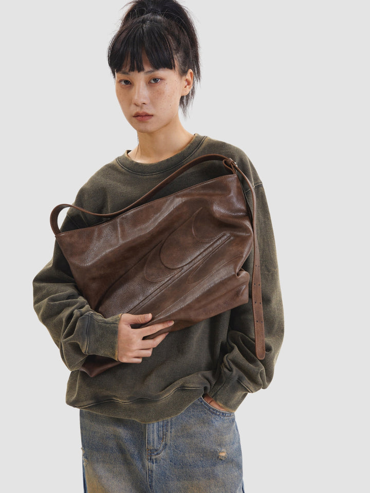 WLS Large Capacity Shoulder Crossbody Leather Bag