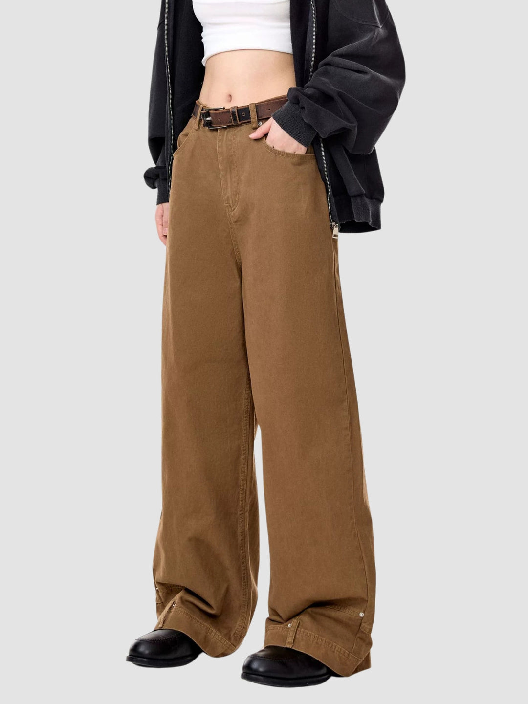 WLS American Rivet Straight-Leg Flared Pants