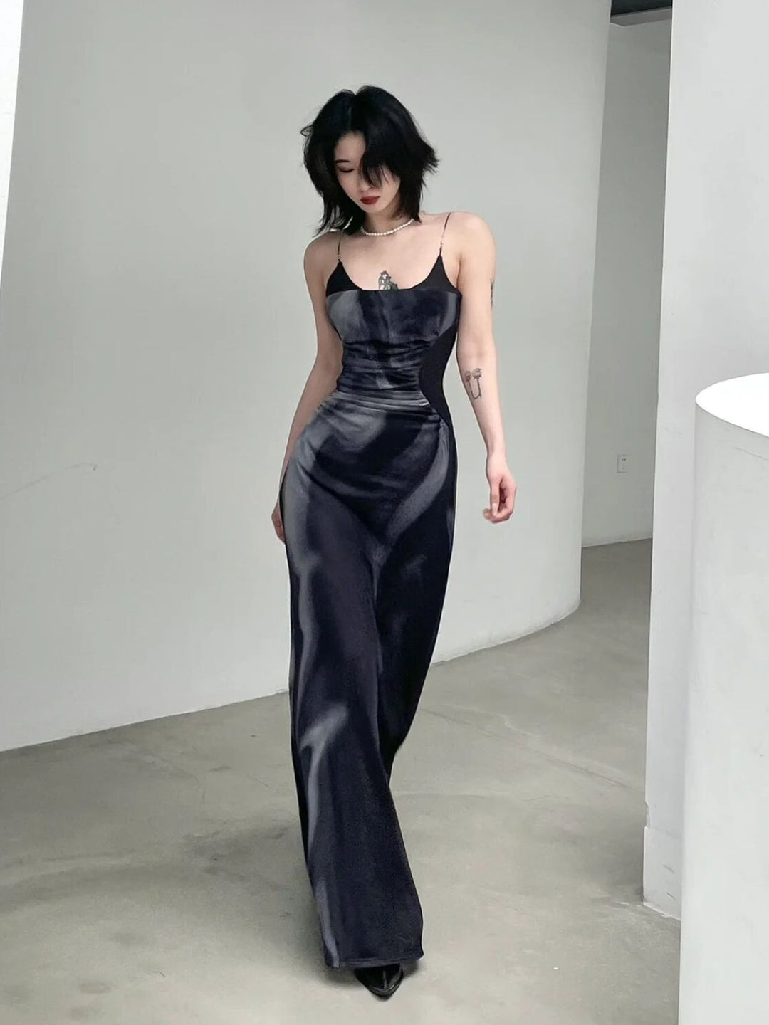 WLS City Island Diary Off-Shoulder Suspender Dress