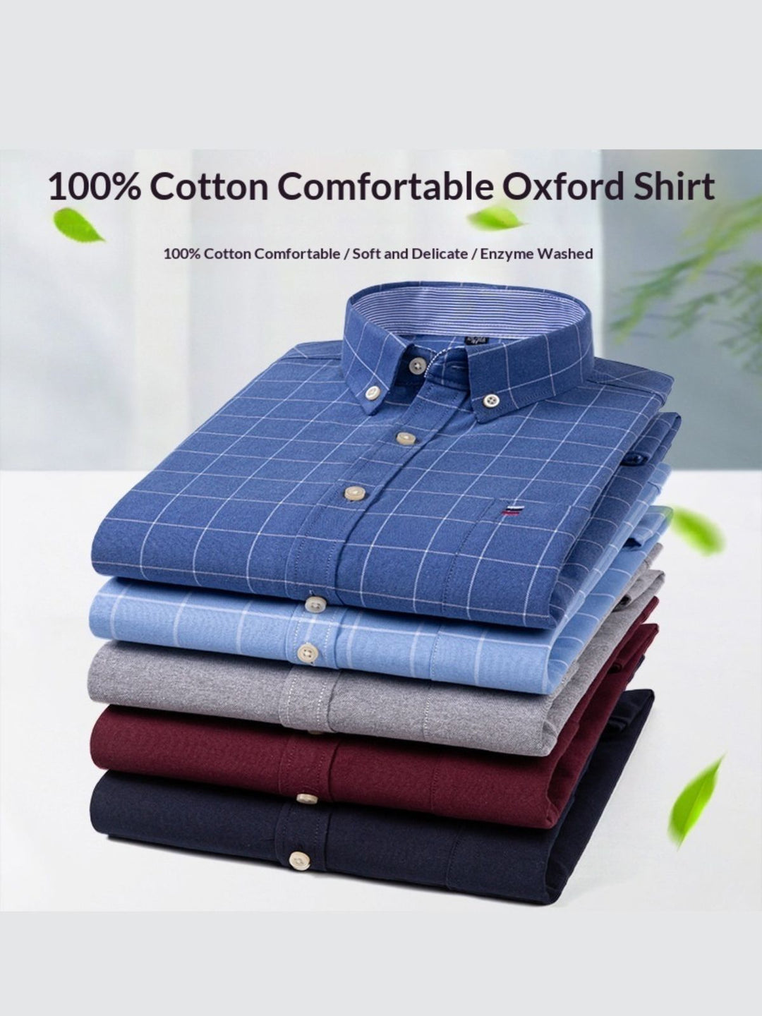 Cotton Oxford Plaid Shirt